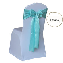 Load image into Gallery viewer, 50pcs Satin Wedding Chair Sash Bow Tie Satin Ribbon Chair Bands for Wedding Decoration Hotel Party Supplies