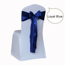 Load image into Gallery viewer, 50pcs Satin Wedding Chair Sash Bow Tie Satin Ribbon Chair Bands for Wedding Decoration Hotel Party Supplies