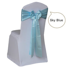 Load image into Gallery viewer, 50pcs Satin Wedding Chair Sash Bow Tie Satin Ribbon Chair Bands for Wedding Decoration Hotel Party Supplies