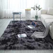 Load image into Gallery viewer, European long hair fashion bedroom carpet bay window bedside mat washable personality blanket Gradient color living room rug
