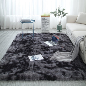 European long hair fashion bedroom carpet bay window bedside mat washable personality blanket Gradient color living room rug