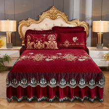 Load image into Gallery viewer, High Grade Luxury Soft Bed Skirt Winter Plush Thick Quilted Bed Cover Skirt King Queen Pad Bedspread Not Including Pillowcase
