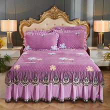 Load image into Gallery viewer, High Grade Luxury Soft Bed Skirt Winter Plush Thick Quilted Bed Cover Skirt King Queen Pad Bedspread Not Including Pillowcase
