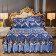 Load image into Gallery viewer, High Grade Luxury Soft Bed Skirt Winter Plush Thick Quilted Bed Cover Skirt King Queen Pad Bedspread Not Including Pillowcase
