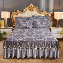 Load image into Gallery viewer, High Grade Luxury Soft Bed Skirt Winter Plush Thick Quilted Bed Cover Skirt King Queen Pad Bedspread Not Including Pillowcase
