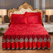 Load image into Gallery viewer, High Grade Luxury Soft Bed Skirt Winter Plush Thick Quilted Bed Cover Skirt King Queen Pad Bedspread Not Including Pillowcase
