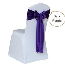 Load image into Gallery viewer, 50pcs Satin Wedding Chair Sash Bow Tie Satin Ribbon Chair Bands for Wedding Decoration Hotel Party Supplies
