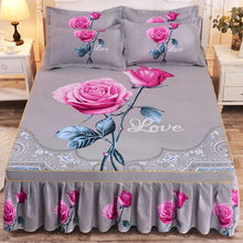 Load image into Gallery viewer, 1pc Thickened Sanding Bedspread Wedding Fitted Sheet Cover Soft Non-Slip King Queen Bed Skirt
