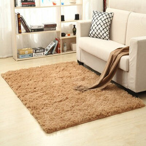 จัดส่งฟรี 80x120 ซม.หนาผ้าไหมล้างผม Non-SLIP ห้องนั่งเล่นพรมพรมกาแฟตารางผ้าห่มห้องนอน YOGA MAT