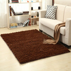 จัดส่งฟรี 80x120 ซม.หนาผ้าไหมล้างผม Non-SLIP ห้องนั่งเล่นพรมพรมกาแฟตารางผ้าห่มห้องนอน YOGA MAT