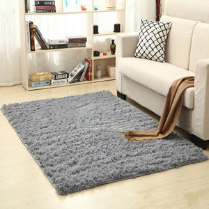 จัดส่งฟรี 80x120 ซม.หนาผ้าไหมล้างผม Non-SLIP ห้องนั่งเล่นพรมพรมกาแฟตารางผ้าห่มห้องนอน YOGA MAT