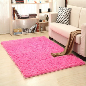 จัดส่งฟรี 80x120 ซม.หนาผ้าไหมล้างผม Non-SLIP ห้องนั่งเล่นพรมพรมกาแฟตารางผ้าห่มห้องนอน YOGA MAT
